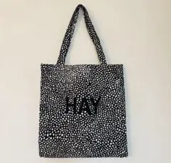 HAY 黒と白のドット柄トートバッグ