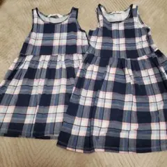 H&M ノースリーブワンピース 2枚セット チェック柄　110㎝　120㎝
