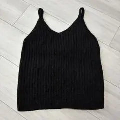 jemiremi リブ編み ビスチェ ブラック レディース