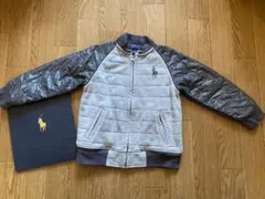 4T 110cm ポニーマーク ジップジャケット ラルフローレン グレー 灰色