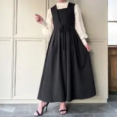 junoah リボンタックジャンパースカート M