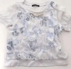 ページボーイ　レディース　トップス　半袖Tシャツ 花柄 パール装飾　レースのサムネイル