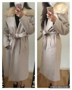 リゼクシー ファー付き2wayロングコート　ベージュ