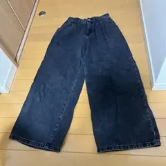 キッズ　150㎝ブラックデニムパンツ（ワイド）