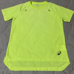美品！asics アシックス ランニング Tシャツ ストレッチ Sサイズ 黄緑のサムネイル
