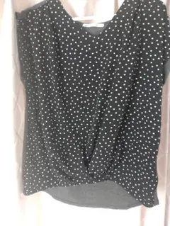 水玉模様の半袖シャツ Lサイズ