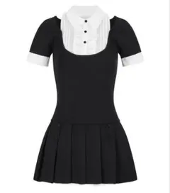 SANDRO サンドロ プリーツニットボタンワンピース ミニワンピース