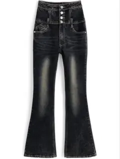 ハイウエストフレアデニムパンツ[cu572]