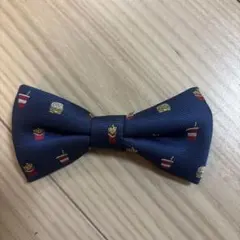 ハンバーガー柄 ネイビー 蝶ネクタイ