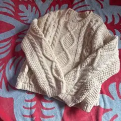 かぐれ　ケーブル編みニットセーター 長袖 クリーム