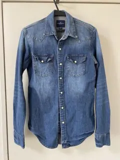 デニムシャツ 長袖 ボタンアップ