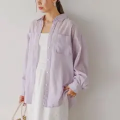 BAYFLOW ⭐️ 春物　ラベンダー　コットンシャツ　ブラウス　長袖