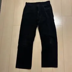 コーデュロイ ブラック ストレートレッグパンツ