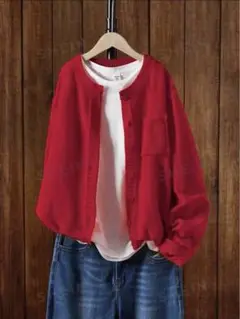 SHEIN 赤 カーディガン 長袖★新品未使用