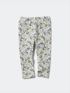 【未使用】ユニクロ/UNIQLO リブレギンス 80cm 10分丈 女の子 花柄