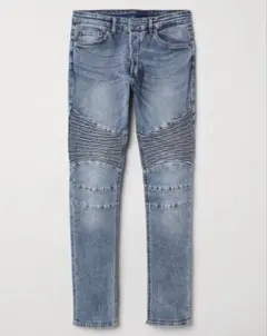H&M バイカージーンズ スキニーフィット デニムブルー