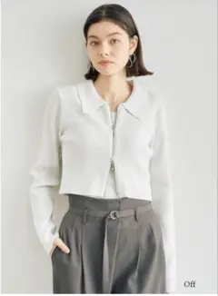 coco deal 襟付きジップラメカーディガン　タンクトップ