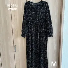 GLOBAL WORK小花柄ロングワンピースM