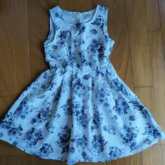 花柄ノースリーブフレアワンピース花柄