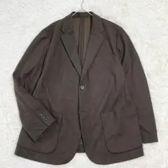 ✨美品・大きめXL✨ユニクロ　コンフォート2Bジャケット　ウールライク　ブラウン