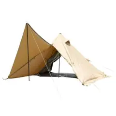 【廃盤品】BUNDOK ソロティピー 1 tc サンドベージュ 純正二股ポール付のサムネイル