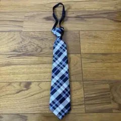子供用ネクタイ青と黒のチェック柄 キッズ 入学式