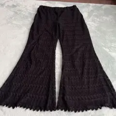 総レース　ガウチョパンツ Lサイズ　黒