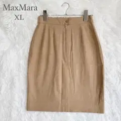 マックスマーラ スカート ウール混 ベージュ ファスナー 42 XL