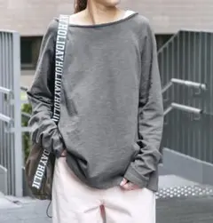 スピックアンドスパン　コットンスラブクルーネックプルオーバー