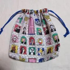 アニマルアパートメント柄の巾着袋