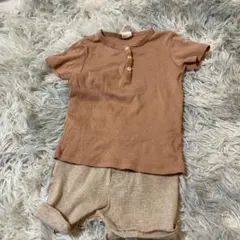 H&MのTシャツとショートパンツのセット9-12M