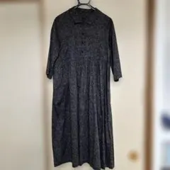 ♪着物リメイク♪ 正絹 モノトーンまんじゅ菊づくしの紬 前開き