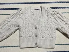 ZARA パールニットカーディガン　長袖 ホワイト
