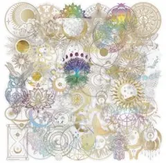 【A】コラージュ素材　PET ステッカー　太陽　宇宙　惑星　おすそ分け　50枚