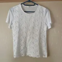 ハニーズ　Cinema Club 半袖　レース Tシャツ　Mサイズ　ホワイト系のサムネイル
