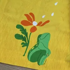 70s ヴィンテージ　フレアスカート　イエロー　かえるのサムネイル