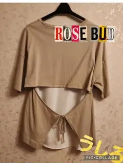 ROSE BUDバックリボン 半袖カットソー ベージュのサムネイル