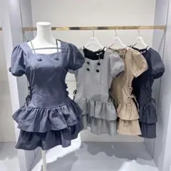 evelyn リボンカーデセット ミニワンピース 黒 チェック - メルカリ