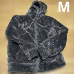 Champion フリース、ボアジャケット グレー フード付き　サイズM