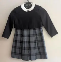 familiar　ネイビージャケットとチェックワンピース 110cm