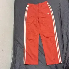 adidas ストライプ ナイロンパンツ ウエスト69-77 青タグ レディース