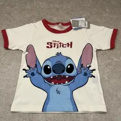 新品未使用　ディズニースティッチ Tシャツ 100サイズ ホワイト/レッド