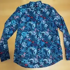 H&M 総柄シャツ　長袖　M　薄手