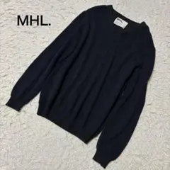 MHL. マーガレットハウエル　アルパカ　Vネックニット セーター ネイビー M