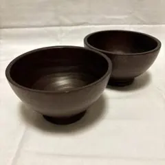 木製ボウル2個セット　アジアン