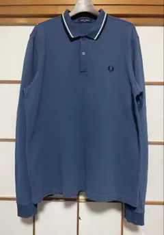 フレッドペリー 長袖ポロシャツ ブルー　XL