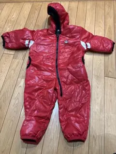 週末廃棄　赤いフード付きアウター　つなぎ