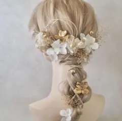 ヘッドアクセサリー ドライフラワー 結婚式　成人式　卒業式