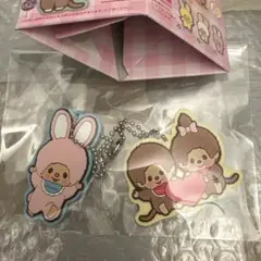 モンチッチ　チムたん（ピンク）ラバーマスコット　2点セット
