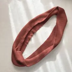 リブ編み スヌード マフラー ストール 冬小物 テラコッタ オレンジ